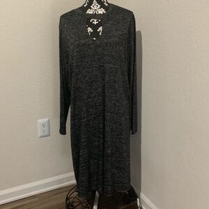 Lane Bryant Gray long sleeve sweater dress NWT